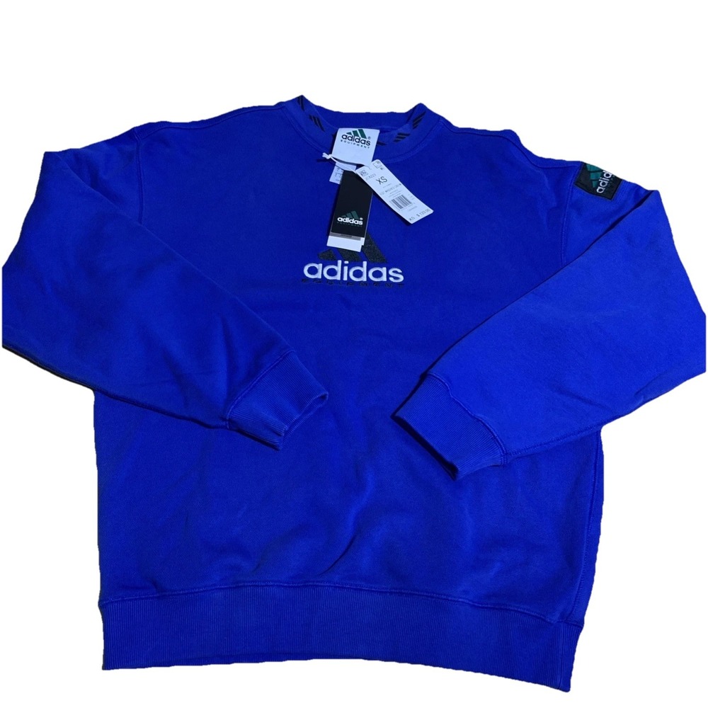 Adidas Equipment EQT Washed Heavyweight Crewneck Sweatshirt‎ Blue Mens XS JC8223